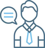 Interview Line Two Colour Icon Design vector