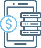 Mobile Data Restore Line Two Colour Icon Design vector