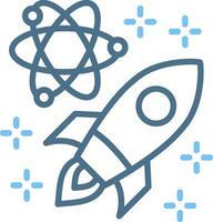 Rocket Science Line Two Colour Icon Design vector