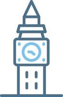 Big Ben Line Two Colour Icon Design vector