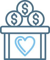 Donation Line Two Colour Icon Design vector