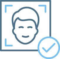 Facial Recognition Line Two Colour Icon Design vector