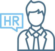 Hr Line Two Colour Icon Design vector