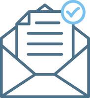 Mail Line Two Colour Icon Design vector