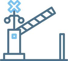 Level Crossing Line Two Colour Icon Design vector