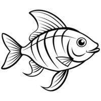 Perch fish silhouette illustration with a white background vector