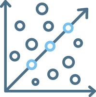 Scatter Graph Line Two Colour Icon Design vector