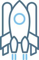 Spaceship Line Two Colour Icon Design vector