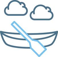 Canoe Line Two Colour Icon Design vector
