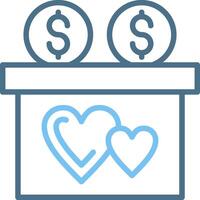 Charity Line Two Colour Icon Design vector