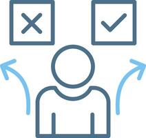 Decision Line Two Colour Icon Design vector
