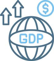 Gdp Line Two Colour Icon Design vector