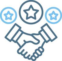 Handshake Line Two Colour Icon Design vector