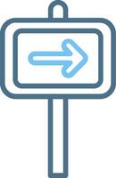 One Way Line Two Colour Icon Design vector