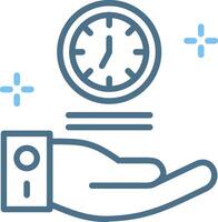 Save Time Line Two Colour Icon Design vector