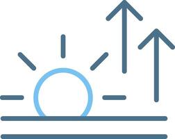 Sunrise Line Two Colour Icon Design vector