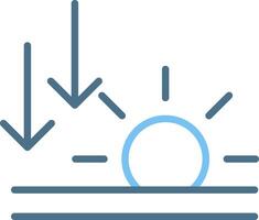 Sunset Line Two Colour Icon Design vector