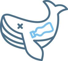 Whale Line Two Colour Icon Design vector