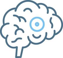 Brain Injury Line Two Colour Icon Design vector