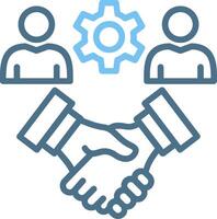 Customer relationship manage Line Two Colour Icon Design vector