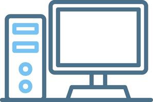 Desktop Computer Line Two Colour Icon Design vector