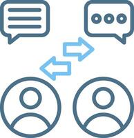 Discussion Line Two Colour Icon Design vector
