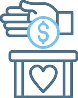 Donate Line Two Colour Icon Design vector