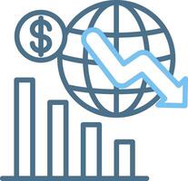 Economic Crisis Line Two Colour Icon Design vector