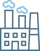 Factory Line Two Colour Icon Design vector