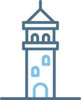 Galata Tower Line Two Colour Icon Design vector