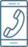 Mobile Phone Line Two Colour Icon Design vector