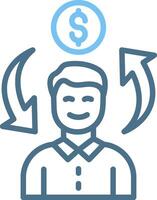 Money Line Two Colour Icon Design vector