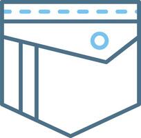 Pocket Line Two Colour Icon Design vector