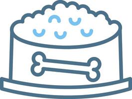 Pet Bowl Line Two Colour Icon Design vector
