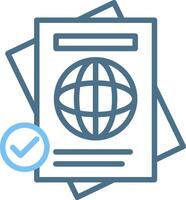 Passport Line Two Colour Icon Design vector