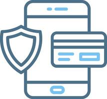 Secure Payment Line Two Colour Icon Design vector