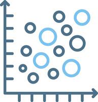 Bubble Graph Line Two Colour Icon Design vector