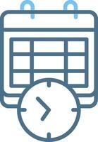 Clock Line Two Colour Icon Design vector