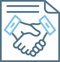 Handshake Line Two Colour Icon Design vector