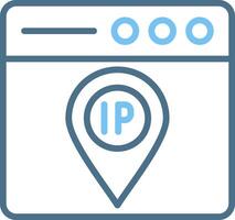 Ip Address Line Two Colour Icon Design vector