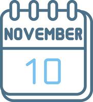 10 November Line Two Colour Icon Design vector