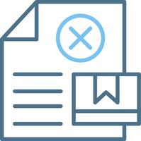 Rejected Line Two Colour Icon Design vector