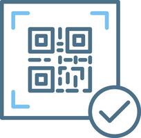 QR Code Line Two Colour Icon Design vector