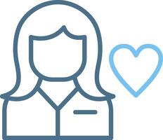 Caregiver Line Two Colour Icon Design vector