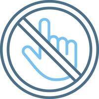 Do Not Touch Line Two Colour Icon Design vector