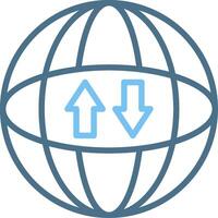 Global OnLine Two Colour Line Two Colour Icon Design vector