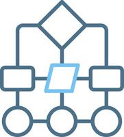 Hierarchical structure Line Two Colour Icon Design vector