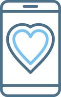 Like Line Two Colour Icon Design vector