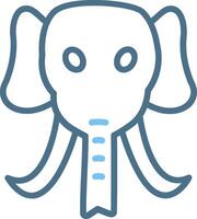 Mammoth Line Two Colour Icon Design vector