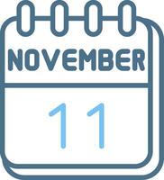 11 November Line Two Colour Icon Design vector
